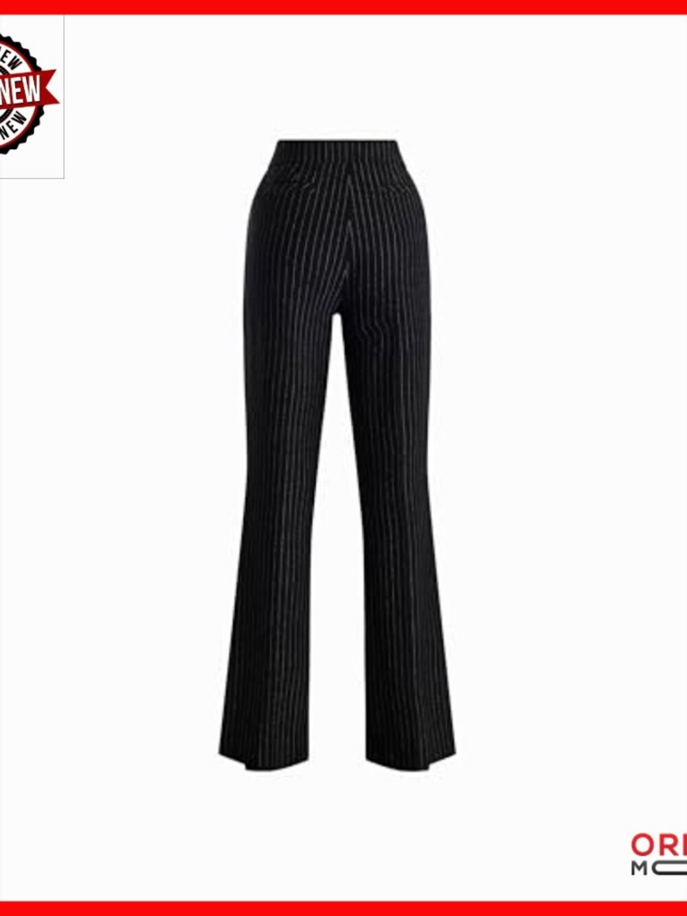 Pull-On Pinstripe Trouser Pants, Tailored Fit, Wrinkle-Resistant Fabric - Picture 2 of 2